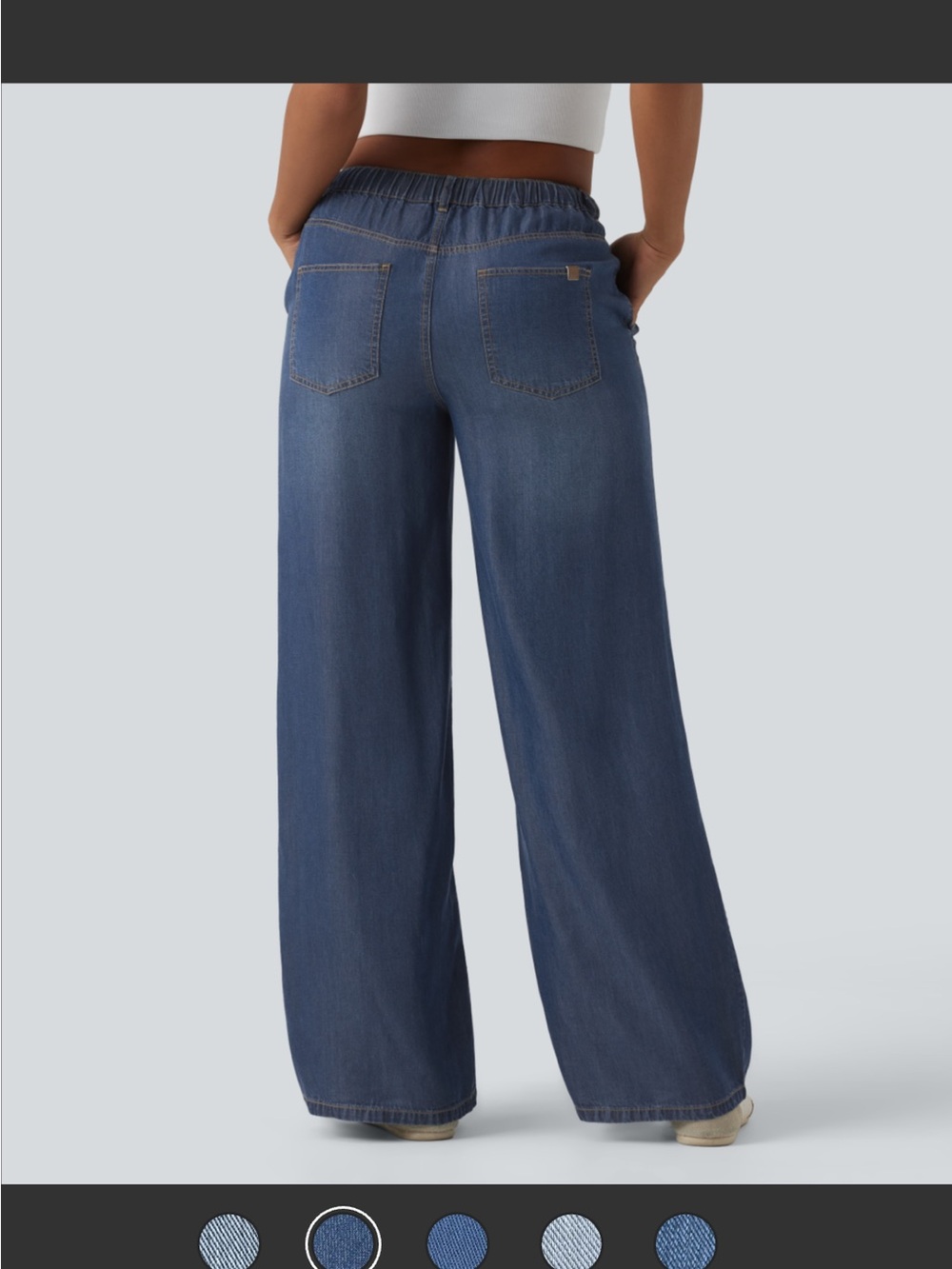 Halara 4-way stretch drawstring denim fall pants - tall - Picture 6 of 7